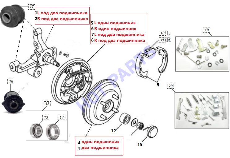 ЗАДНИЕ КОЛОДКИ С ABS